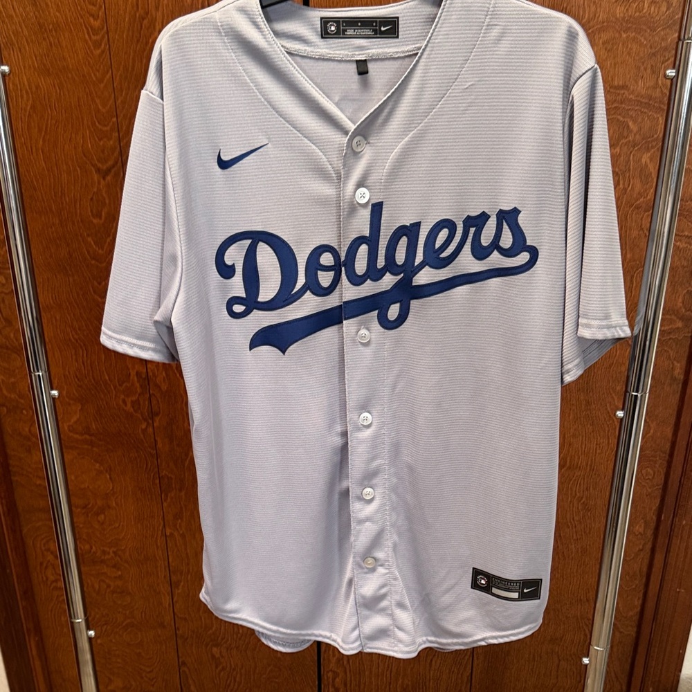 Nike Gray and Blue Men's Jersey Betts #50 Genuine